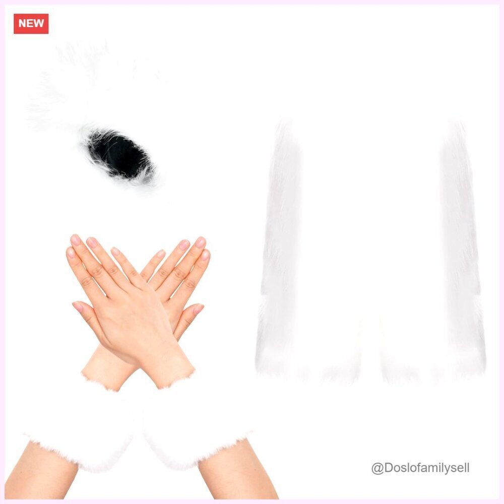 Faux Fur Headband Set with Leg and Wrist Warmers for Winter